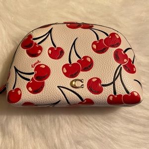 Coach cherry cosmetic pouch